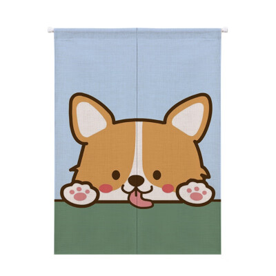 

Cartoon Animal Printed Cotton And Linen Japanese Style Doorway Curtain Hanging Tapestry For Home Decoration