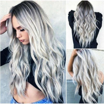 

Kinky Curly Synthetic Ombre Hairstyle Blonde Hair For Women Full Wigs Long Wavy