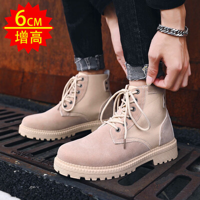 

Mens shoes fall Korean version of Martin boots leisure 100 craftsmanship desert men high help British military boots