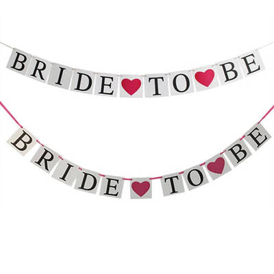 

24m Bride To Be Paper Banners Wedding Party Decors Black Letter Garland Hanging Flags Anniversary Events