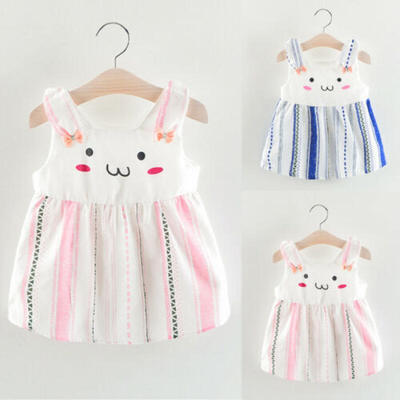 

Cute Toddler Kids Baby Girls Bunny Dress Sleeveless Dress Outfits Sets Clothes