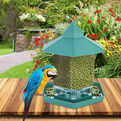

Greensen Outdoor Garden Plastic Transparent Hanging Bird Feeder Seed Container Storage Box