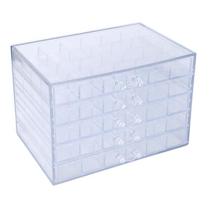 

120 Grids Transparent Nail Art Box Empty Pill Pullable Case Storage Contain