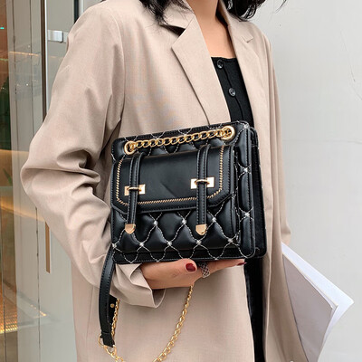 

Chic bag female 2019 new wave Korean version of the fashion simple shoulder Messenger bag wild chain retro small square bag