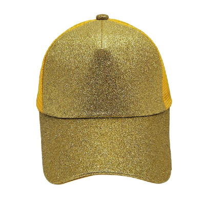 

New Woman Girls Cap Sequined Fishnet Splice Baseball Sport Casual Hip-Pop Streetwear Flat Hat