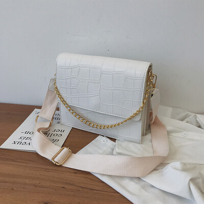 

Advanced foreign gas bag ins texture crocodile grain small square bag new 2019 fashion broadband single shoulder oblique satchel b