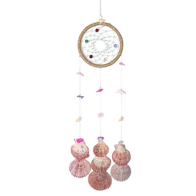 

Shells Dream Catcher Round Bright Shell Wind Chimes Home Car Decor Ornament