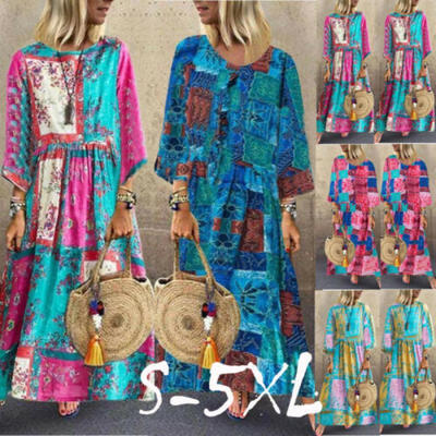 

Long-Kaftan-dress-Hippy-Boho-Maxi-Plus-Size-Women-Caftan-Tunic-Dress-Night-Gown