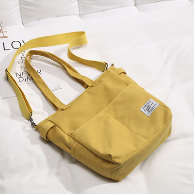 

Shopping bag bag female 2019 new casual simple wild large capacity portable Korean canvas shoulder Messenger bag