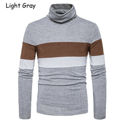 

Men Roll Neck Long Sleeve Cotton Tops Turtleneck Jumper T-shirt Blouse Sweaters