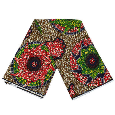 

Greensen African Traditional Style Dyed Cloth 6 Yard African Print Cotton Wax Fabric 481