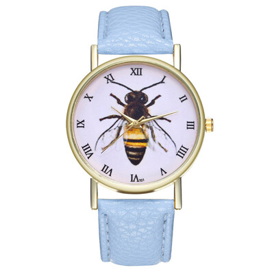 

Hardworking bee Drop shipping New Womens Fashion Geneva Roman Faux Leather Analog Quartz Wrist Watch Montre Femme Relogio