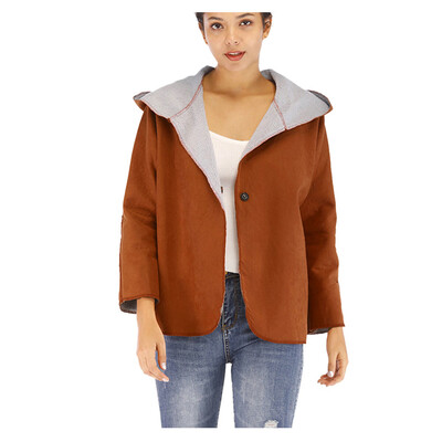 

Toponeto Winter Warm Women Long Sleeve Vintage Hooded Long Sleeve Coat Outwear