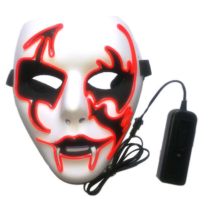

Mask Glowing Luminous Halloween Mask Street Dance Party Grimace Masquerade Night Light Hand-painted LED Hip-Hart EL Painted Mask