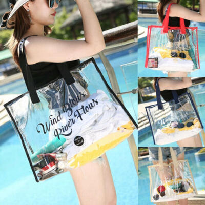 

Women Waterproof Transparent Shoulder Beach Bag Cosmetic Storage Bag Summer NEW