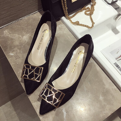 

High-heeled shoes womens fine&summer Korean-pointed shallow-mouth fairy-style water-drill single-shoe women