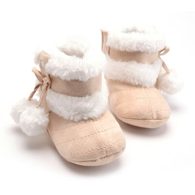 

Newborn Baby Winter Shoes Fleece Snow Boots Girls Bowknot Booties Kids Princess Footwear 3 Colors