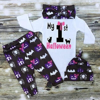 

4PCS Newborn Kids Infant Baby Girls Clothes Romper Jumpsuit BodysuitPants Outfit Set