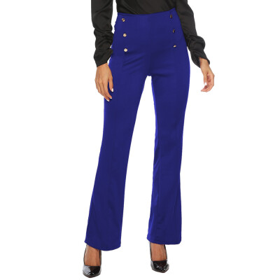 

Women Casual Solid Zipper Double-Breasted Loose Loose Long Pants