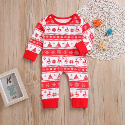 

UKNewborn Baby Boy Girl Romper Bodysuit Playsuit Christmas Cotton Outfit Clothes