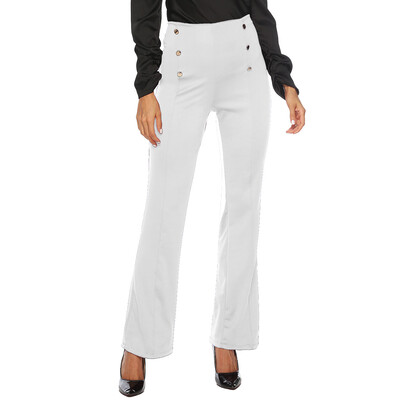 

Women Casual Solid Zipper Double-Breasted Loose Loose Long Pants