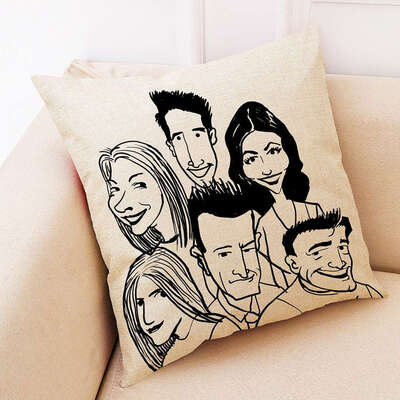 

redCherry Friends Tv Show Pillow Case Linen Cushion Covers Squares Couch Sofa Pillow Cover 18x18 inch