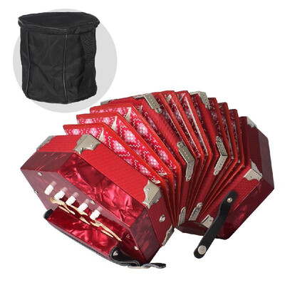 

Concertina Accordion 20-Button 40-Reed Anglo Style with Carrying Bag