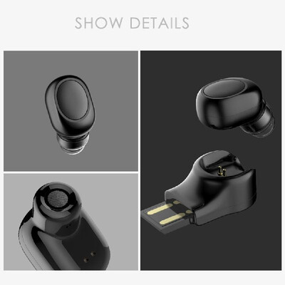 

Wireless Bluetooth 41 Headphones Mini Invisible Earphone In-ear Stereo Music Headset Earpiece USB Charging Base Hands-free w Mic