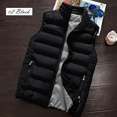 

Winter Warm Mens Down Cotton Padded Sleeveless Jacket Vest Waistcoat -4XL