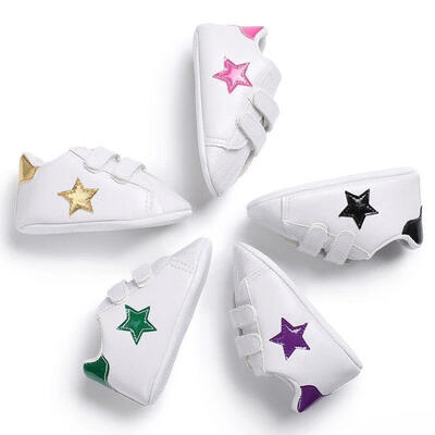 

Baby Infant Toddler Shoes Girls Cute Soft Sole Sneaker PU Leather Shoes Size 0-18M