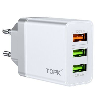 

TOPK B348Q Quick Charge 30 USB Charger QC30 Fast Charging Multi Charger for Samsung S10 Xiaomi Mi9 Travel Wall Phone Charger