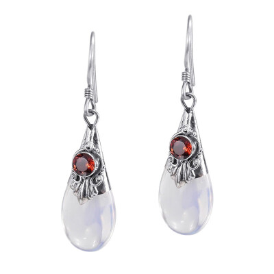 

Women Fashion Teardrop Drop Dangle Hook Earrings Faux Moonstone Party Jewelry