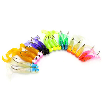 

New Hot 17Pcs set Soft Worm Multi-color Fishing Bait Lur And Lead Jig Head Hooks Fishing Combination Fishing Bait Suit