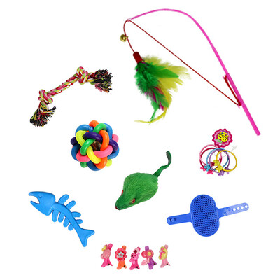 

16pcslot Pet Cat Kitten Toy Rolling Scratching Ball Funny Cat Kitten Play Dolls Tumbler Ball Pet Toys Interactive Feather Toy