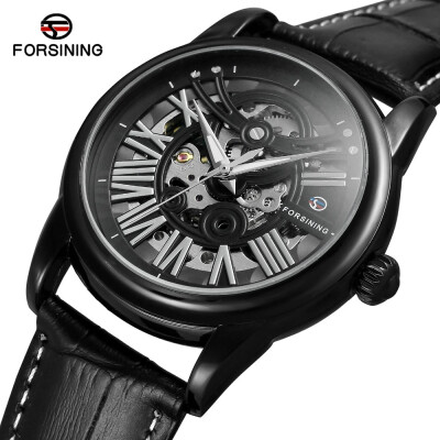 

FORSINING automatic mechanical watch waterproof fine leather belt full hollow male watch mechanical watch mens watch