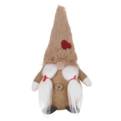 

8Inch Plush Gnome Doll Ornaments Swedish Christmas Santa With Tied Beard Nordic Elf Figurine Home Christmas Decoration
