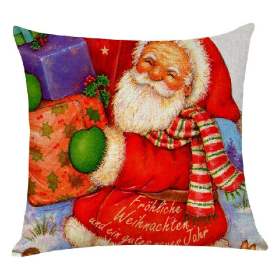 

Christmas Series Cushion Pillow Cover Square Pillowcases Sofa Decoration 18 x 18 Inches