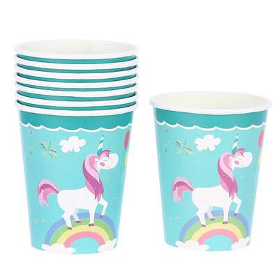 

Blue Unicorn Girls Series Birthday Party Tableware Plates Cups Napkins Decor SET