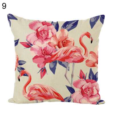 

Flower Flamingo Square Throw Pillow Case Cushion Cover Sofa Bed Car Office Decor