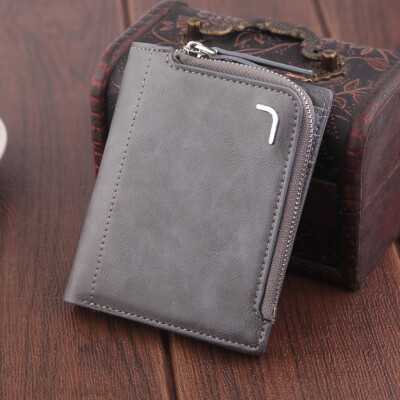 

Tailored Mens Short Style Vintage Multi-function Zipper Coin Purse Card Holder Bag