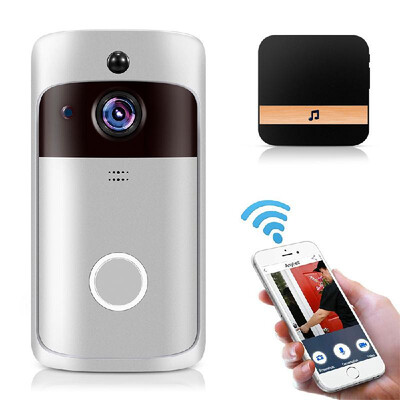 

Smart Home WiFi Doorbell 720P HD Security Camera with Two-Way Audio PIR Motion Detection IR Night Vision 160-Degree Wide Angle Len