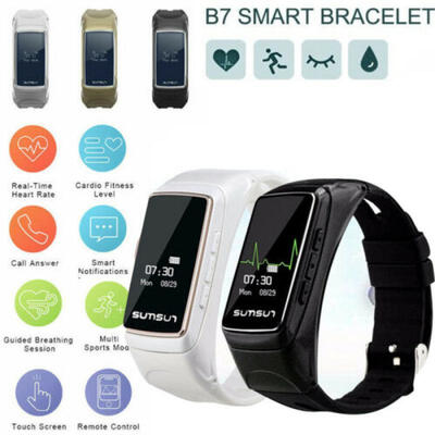 

B7 Smart Watch Bluetooth HeartRate Monitor Fitness Headset Waterproof Wristbands