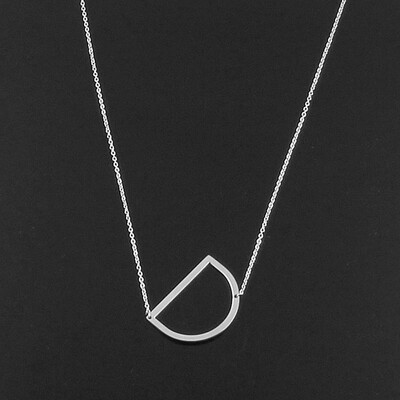 

Alphabet Necklace Silver Plated Initial Letter Alphabet A - Z Choker Pendant