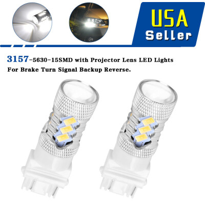 

2PCS White 3157 3156 3057 4157 15SMD 5630 LED Bulbs Reverse Back up Tail Light