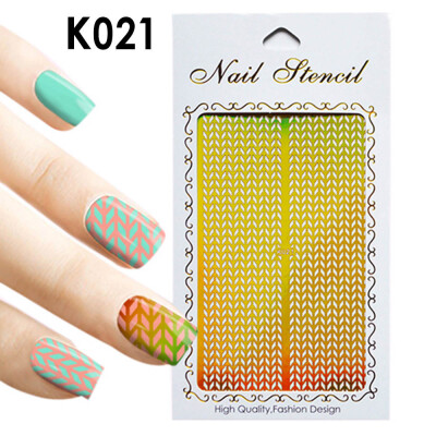 

Toponeto 1Pc Irregular Hollow Nail Art Vinyls Stencil Stickers Manicure