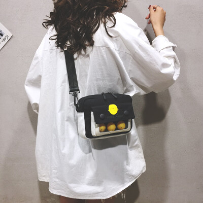 

Internet celebrity ins wind canvas bag female summer new small bag oblique satchel cute girl student one shoulder bag