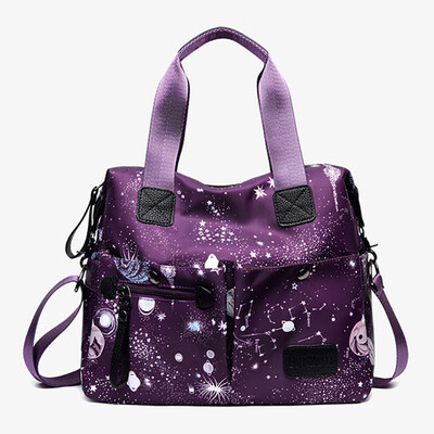 

Cloth bag single shoulder bag star sky printing large capacity canvas bag Oxford cloth bag large bag