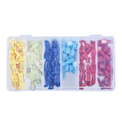 

120pcs T Quick Splice Crimp Terminal Lock Electrical Cable Connectors Kits