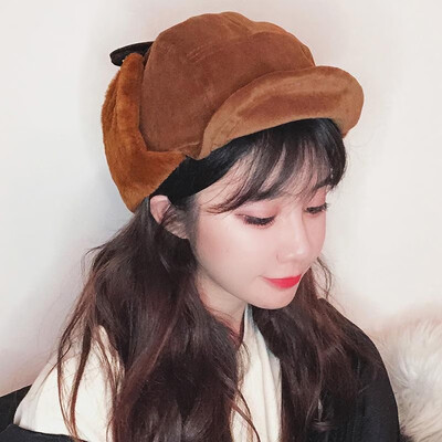 

Women Trapper Hat RANGERS Letter Embroidery Earflap Solid Color Windproof Trooper Winter Warm Hat Ushanka
