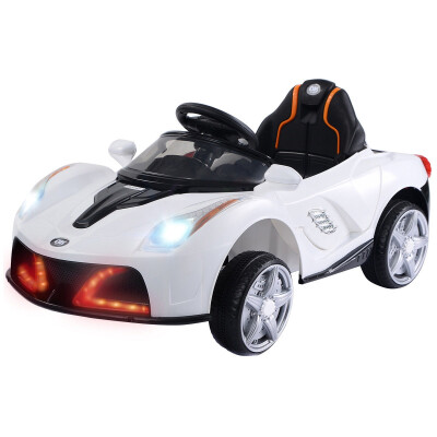 

12V RC LED Lights Battery Powered Kids Riding Car-White